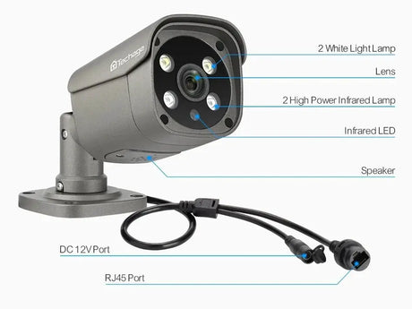 Techage AI PoE 4K Outdoor Security Camera With Two Way Audio For NVR - stepyours.com
