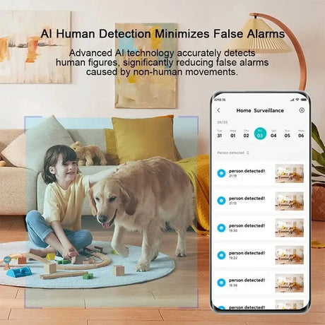 Xiaomi Home Security PTZ 2K Camera Color Night Vision AI Detection Hooks - stepyours.com