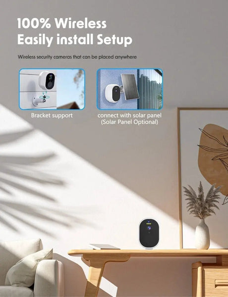 Never Miss A Moment Solar Powered 4MP Battery Spotlight Camera 2K Outdoor Tuya - stepyours.com