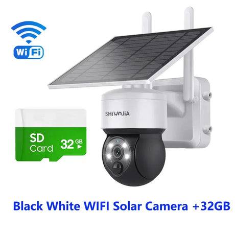 Shiwojia Wifi Wireless PTZ Solar Camera 4G SIM Outdoor 4MP