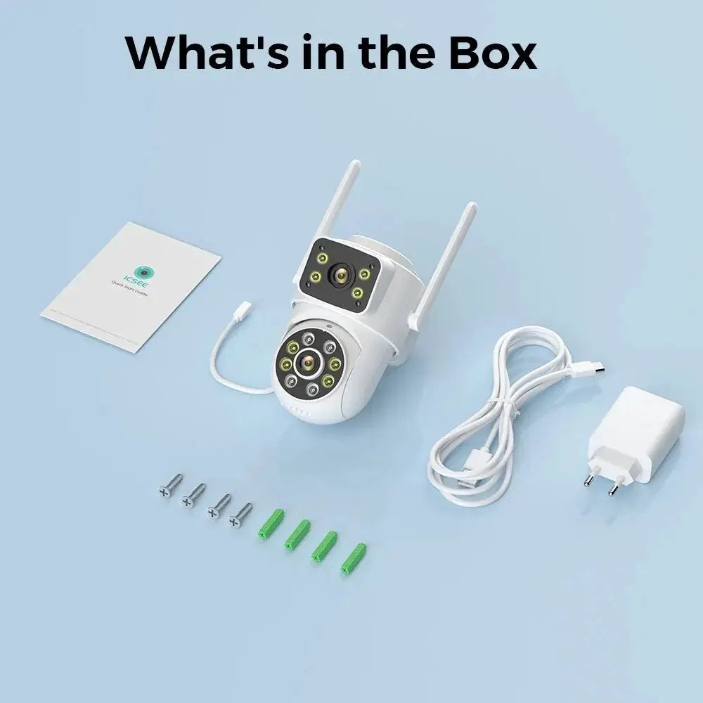 BESDER 8MP WiFi PTZ Outdoor Camera - With AI Human Detection Dual Screens - stepyours.com