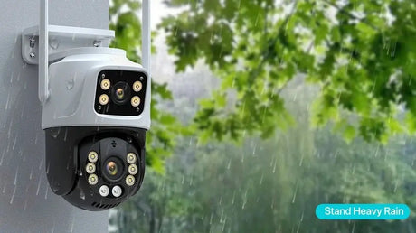 Dual Lens 360 Degree WiFi Camera IP66 Outdoor Security 8MP 4K PTZ - stepyours.com