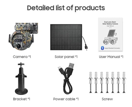 Shiwojia 12X Zoom 4K Solar Camera With Dual Lens 4G 360 Degree View - stepyours.com