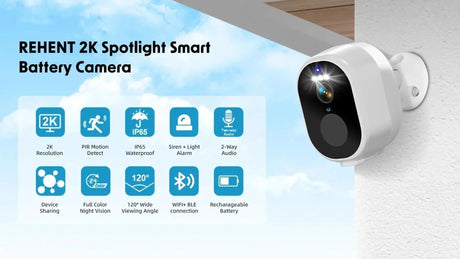 Never Miss A Moment Solar Powered 4MP Battery Spotlight Camera 2K Outdoor Tuya - stepyours.com