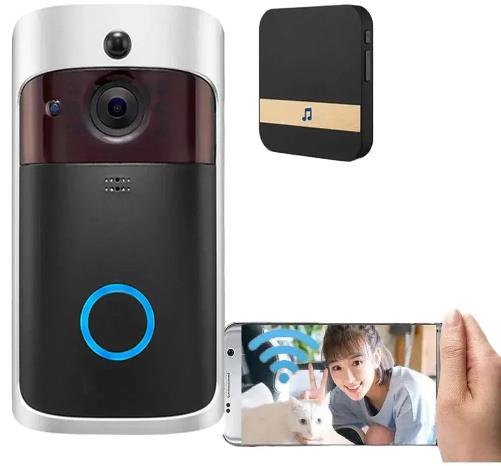 Video Doorbell Camera HD WiFi Doorbell Wireless Operated Motion Detector Audio & Speaker Night Vision for iOS&Android by stepyours.com