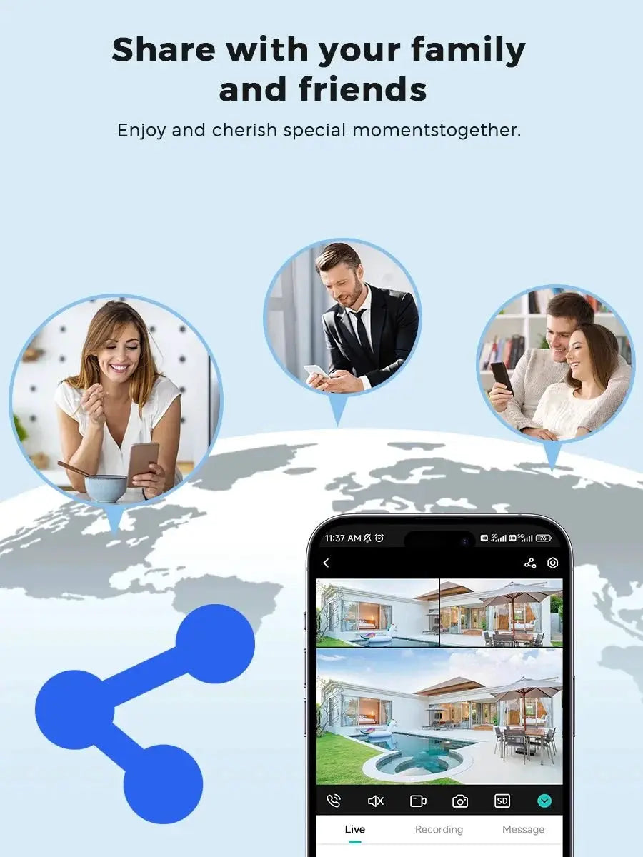 12MP Outdoor WiFi PTZ Camera With 6K HD Triple Lens Waterproof - stepyours.com