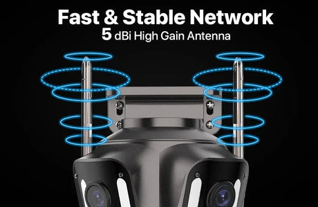 WONSDAR Three Screen WIFI IP Camera Outdoor - Dual Lens AI Human Detection Hooks by stepyours.com