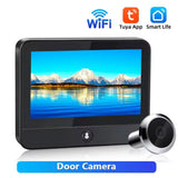 Awapow Tuya Wireless Radar Doorbell Wifi Door Peepholes Camera PIR Motion Detection 1080P Night Vision 4.3 Inch Rechargeable by stepyours.com