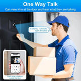 Awapow Tuya Wireless Radar Doorbell Wifi Door Peepholes Camera PIR Motion Detection 1080P Night Vision 4.3 Inch Rechargeable by stepyours.com