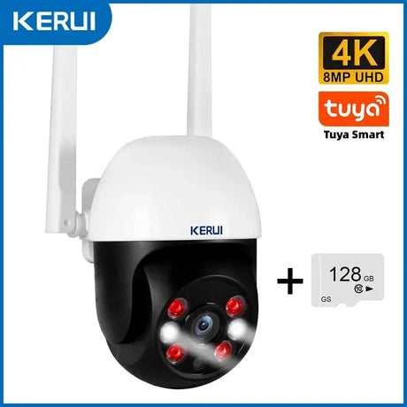 KERUI Outdoor PTZ WiFi Security Camera - 8MP UHD Tuya AI Detection Hooks - stepyours.com