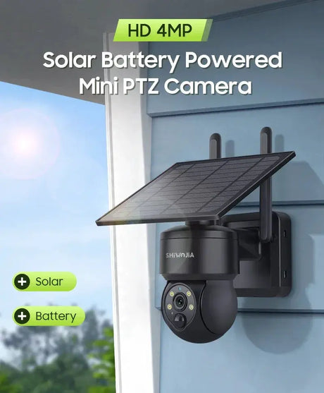 Shiwojia Wifi Wireless PTZ Solar Camera 4G SIM Outdoor 4MP