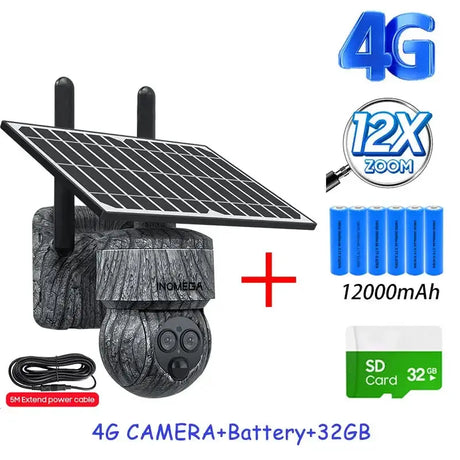 INQMEGA 8MP 4G SIM Card WiFi Solar Camera Outdoor Security