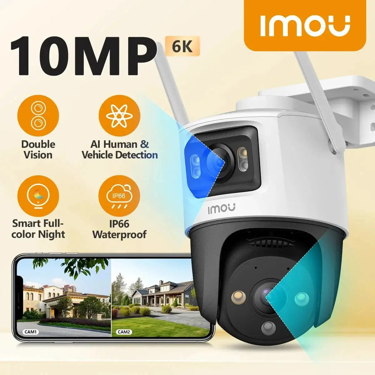 IMOU Ranger 4MP Bullet Lite Indoor Outdoor Security Camera AI Detection - stepyours.com