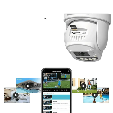 8MP 4K PTZ WiFi Camera - Dual Lens With Dual Screen AI Tracking Surveillance - stepyours.com
