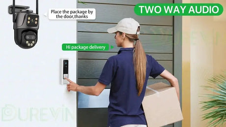 6K 9MP Outdoor Tri - Lens WiFi IP Camera - Auto Tracking And Dual Screen - stepyours.com