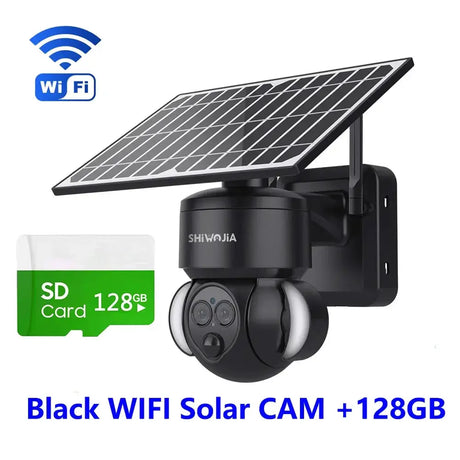 Shiwojia 6MP Solar Camera With 4G Sim Card Outdoor 12X Zoom