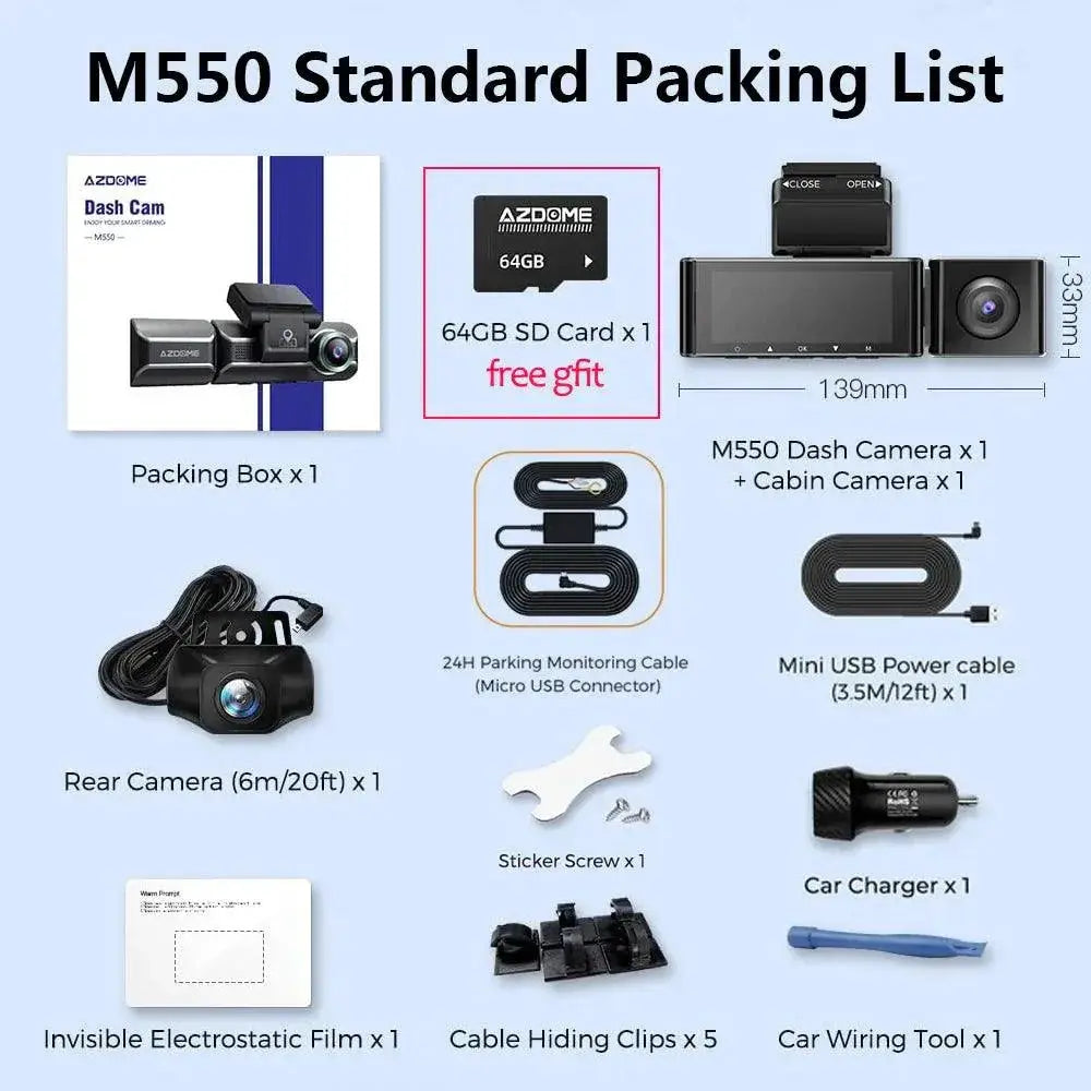 AZDOME M550 Dash Cam 4K Enhanced Car Surveillance System