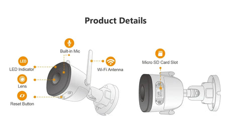 IMOU Outdoor Bullet 2C 5MP WiFi Camera Weatherproof AI Human Detection - stepyours.com