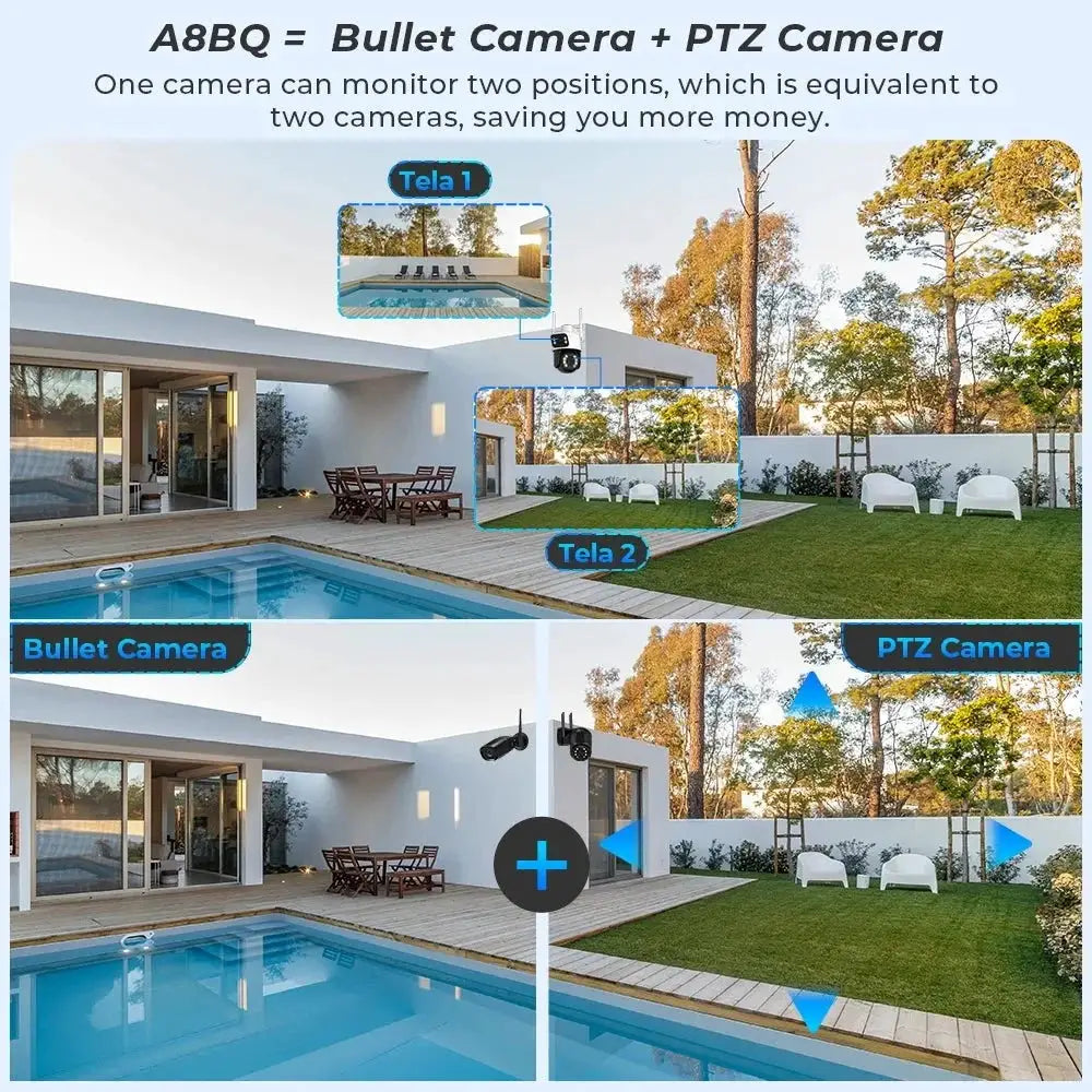 ASECAM 12MP 6K WiFi Outdoor Camera - AI Tracking, 8X Zoom, Dual Screen - stepyours.com