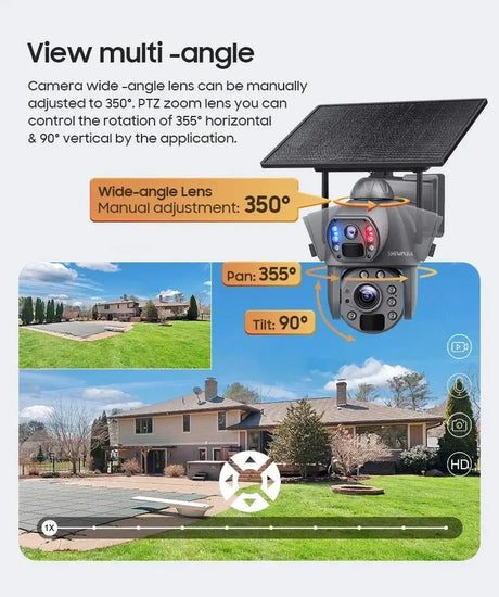 SHIWOJIA Solar 4G Security Camera With 360 Night Vision And 36X Zoom - stepyours.com