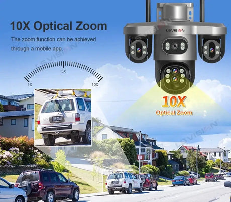 LS Vision 20MP Solar WiFi Surveillance Camera V380 Pro 10X Optical Zoom Outdoor - stepyours.com