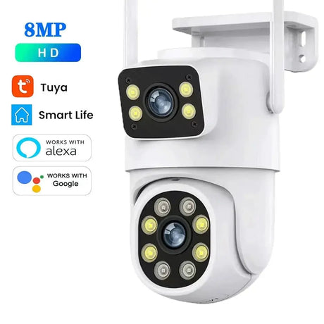 Sherway 4K 8MP Tuya Dual - Lens Outdoor PTZ Camera - AI Tracking and Smart Home - stepyours.com