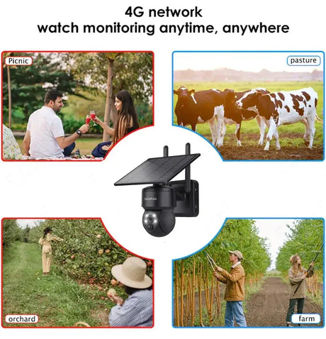 Shiwojia Wifi Wireless PTZ Solar Camera 4G SIM Outdoor 4MP