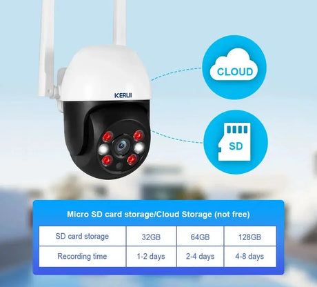 KERUI Outdoor PTZ WiFi Security Camera - 8MP UHD Tuya AI Detection Hooks - stepyours.com