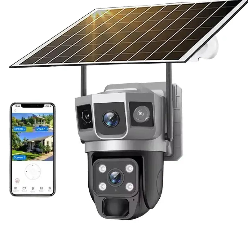 Solar Powered Dual Lens WiFi CCTV Camera With 12MP 10X Zoom PTZ IP66 Outdoor - stepyours.com