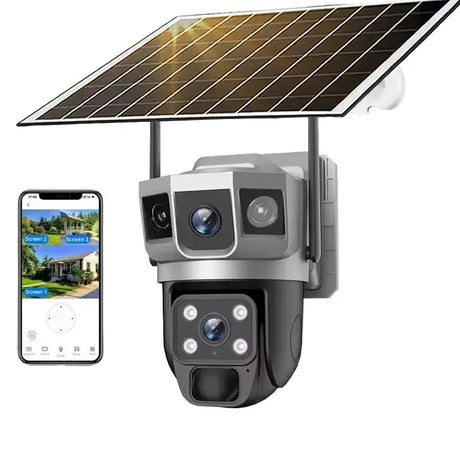 Solar Powered Dual Lens WiFi CCTV Camera With 12MP 10X Zoom PTZ IP66 Outdoor - stepyours.com