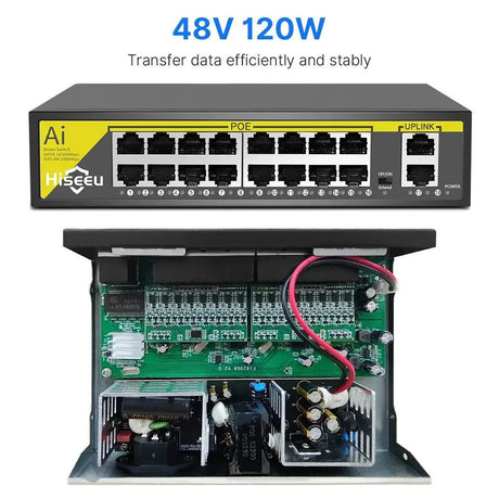Hiseeu 48V PoE Switch for Surveillance Network Solutions