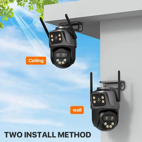 WONSDAR Outdoor WiFi IP Camera - 8x Zoom Triple Lens PTZ With Auto Tracking - stepyours.com