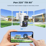 8MP Dual Lens Solar WiFi Security Camera - Color Night Vision, PIR Motion - stepyours.com