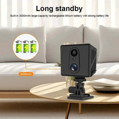 5MP Mini Camera 4G IP CCTV Two Way Audio 3000mAh Battery 64GB Night Vision - stepyours.com