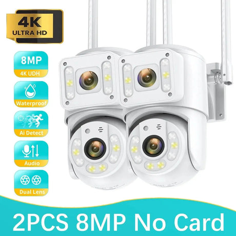 8MP Dual Lens Outdoor Security Camera With Night Vision