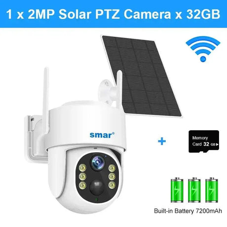 Solar Powered 4MP PTZ IP Security Camera With Night Vision