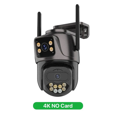6K 9MP Outdoor Tri - Lens WiFi IP Camera - Auto Tracking And Dual Screen - stepyours.com