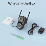 ANBIUX 4K 8MP WiFi Surveillance Camera Dual Lens Outdoor PTZ AI Human Detection - stepyours.com