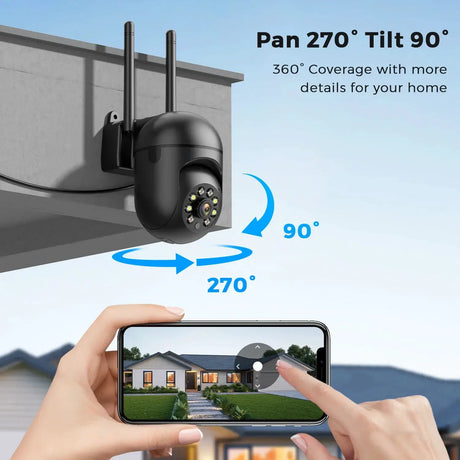 Mini PTZ WiFi Camera 4MP 2K ICsee Surveillance 5X Digital Zoom HD Night Vision - stepyours.com