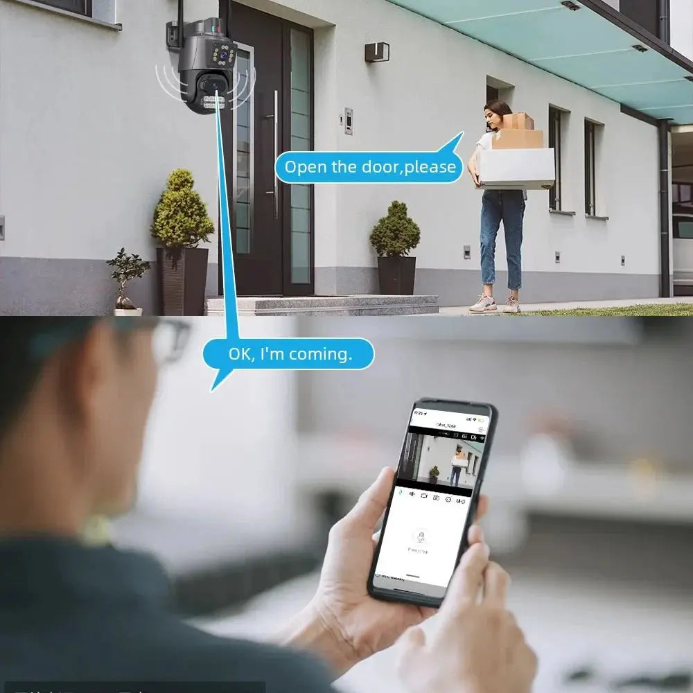 ICSEE 4K Dual Lens WIFI Camera - 2K Dual Screen PTZ Outdoor Security - stepyours.com