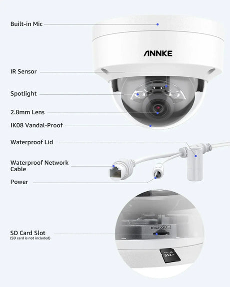 ANNKE 12MP Outdoor Dual Light PoE Security Camera IP67 Night Vision C1200 - stepyours.com