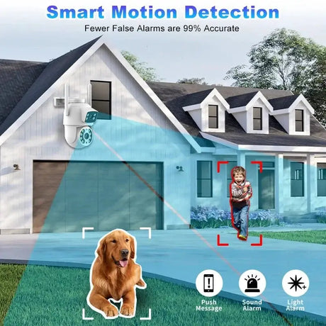 8MP 4K Dual Lens PTZ WiFi Pro Camera With AI Human Detection Auto Tracking - stepyours.com