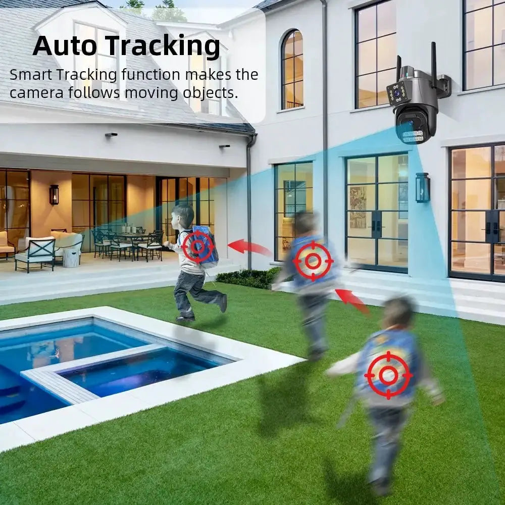 ICSEE 4K Dual Lens WIFI Camera - 2K Dual Screen PTZ Outdoor Security - stepyours.com