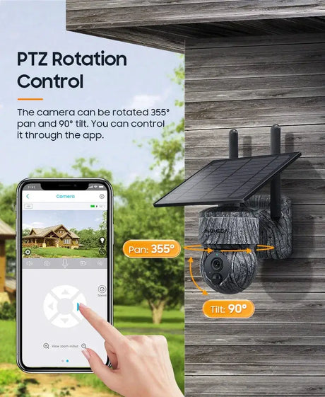 INQMEGA Solar PTZ Camera 5MP 4MP Wireless 4G SIM Outdoor Use