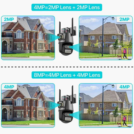 Outdoor WiFi PTZ Camera 8MP Dual - Lens 4K AI Tracking Dual Screen Night Vision - stepyours.com