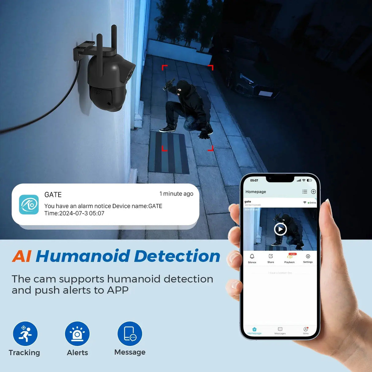 BESDER O - Kam Pro Dual - Lens 10MP - 8MP PTZ Outdoor WiFi Security Camera AI Detection - stepyours.com