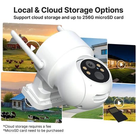 WiFi PTZ Solar Outdoor Camera 3MP 355 Pan 90 Tilt With iCsee App - stepyours.com
