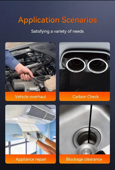 Industrial Endoscope Camera 2.4 Inch IPS LCD 1080P IP67 Waterproof Borescope - stepyours.com