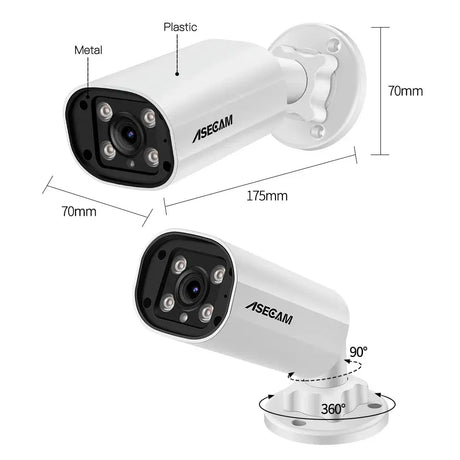 ASECAM 8MP POE IP Camera - 4K Outdoor Surveillance With Human Detection - stepyours.com