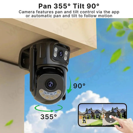 External WiFi PTZ Camera Dual Lens - Outdoor 2.4Ghz And 5Ghz WiFi Auto Tracking - stepyours.com
